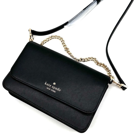 kate spade Handbags - Kate Spade Small Madison Flap Crossbody Bag Black (NWT)